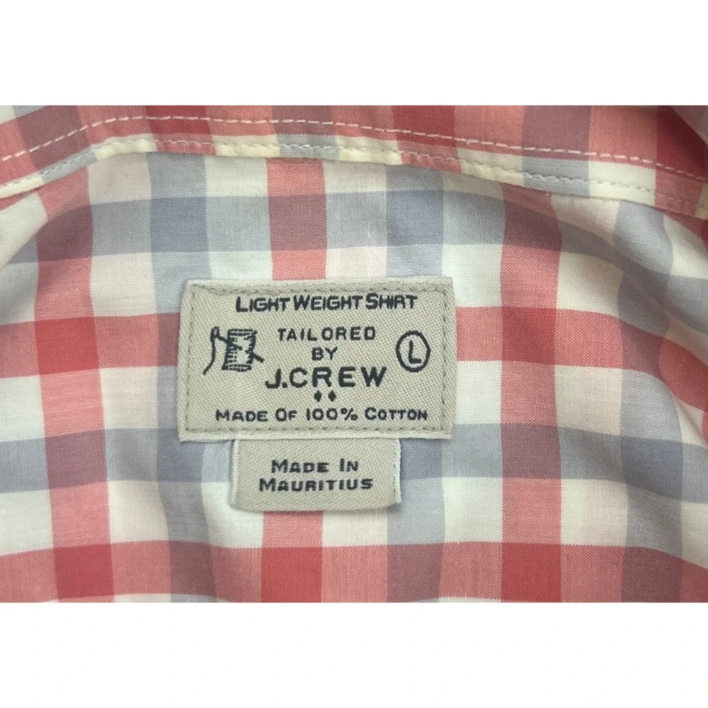 J Crew Shirt Mens Large Plaid 100% Cotton Long‎ Sleeve Button Down